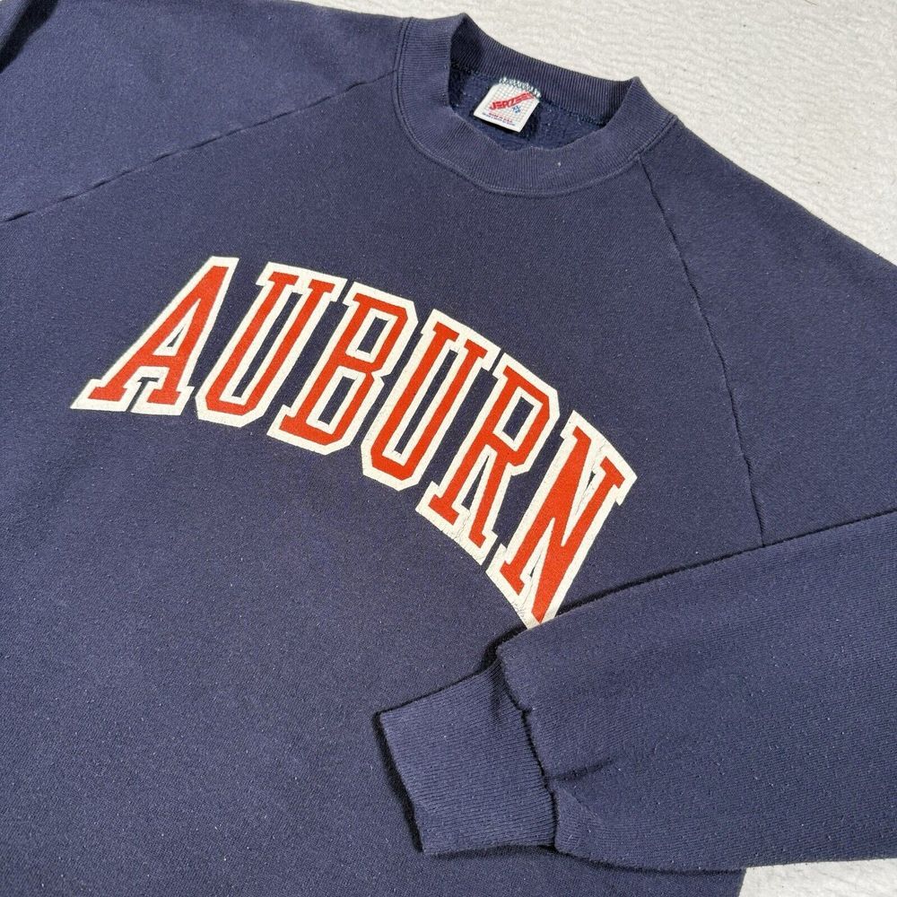 Vintage Auburn Tigers Crewneck Mens XL Navy Jerzees Fleece Sweatshirt Made USA